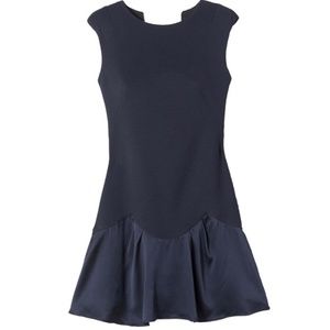 Rebecca taylor knit pique/satin dress